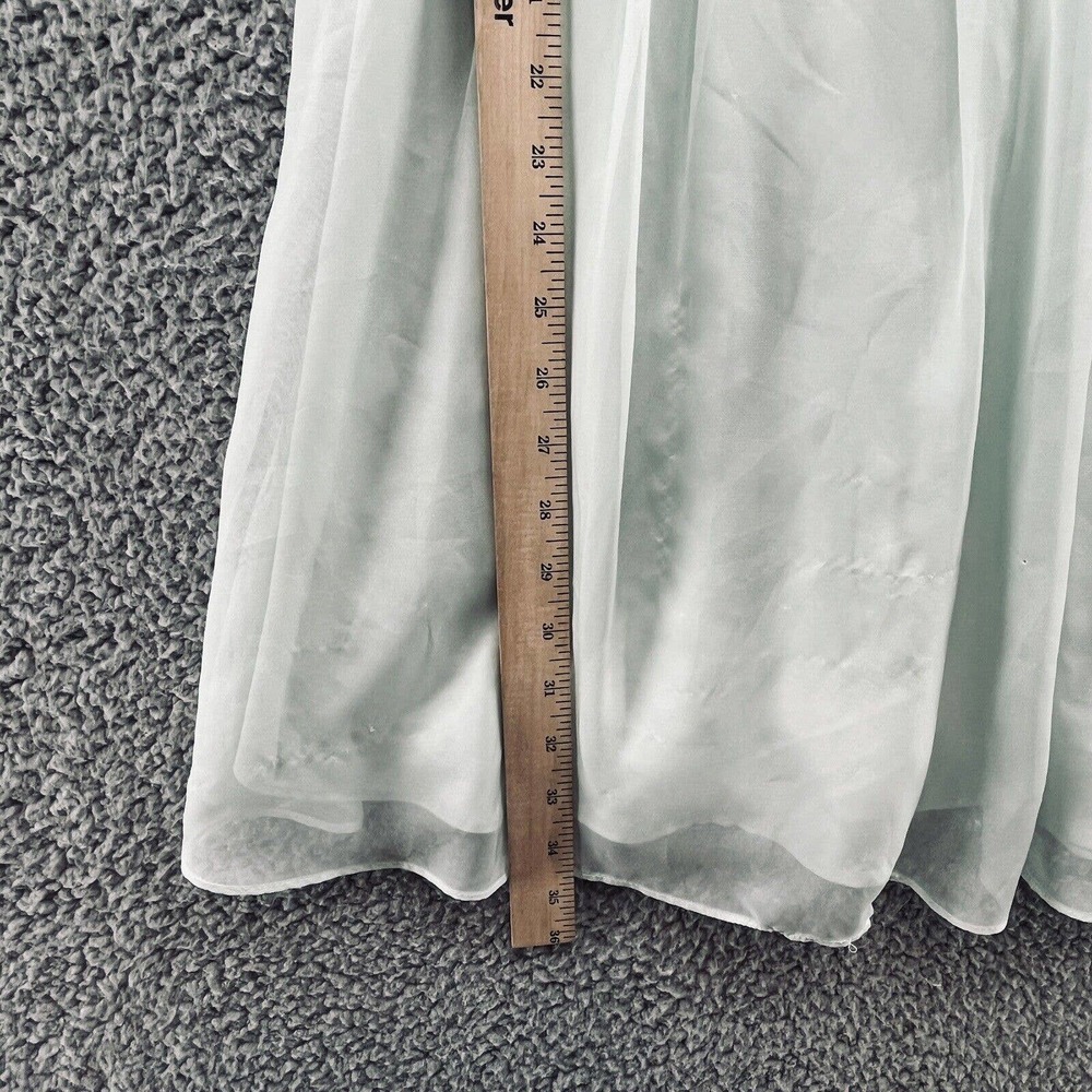 Quillaree Dress Pale Green Chiffon Wedding Special Event Layered Mini - Picture 9 of 15
